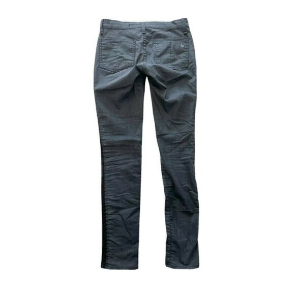 Rag And Bone Raja Shoreditch Women's Sz 25 Black Skinny Side Embroidered Jeans - Picture 3 of 9